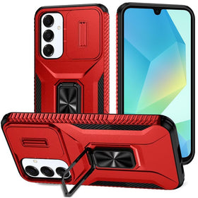 Premium Magnetic Metal Ring Stand Camera Protection For Samsung A16 5G - Red