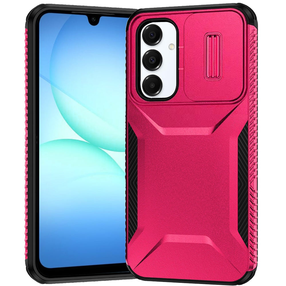Premium Ultimate U Design Hybrid Case With Camera Window Covering For Samsung A17 5G - Hot Pink