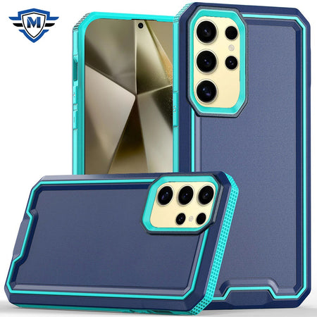 Metkase Rank Tough Strong Modern Fused Hybrid Case In Slide-Out Package For Samsung Galaxy S24 - Blue