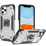 Premium Robust Magnetic Kickstand Hybrid Case Cover For iPhone 15 - Silver