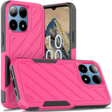 Premium Noble Lined Shockproof Dual Layer Hybrid Case For Boost Summit 5G - Hot Pink/Black