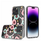 Premium Beautiful Floral Shockproof Transparent Hybrid Case Design For iPhone 13 / 14 - B