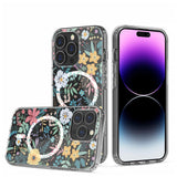 Premium Beautiful Floral Shockproof Transparent Hybrid Case Design For iPhone 13 / 14 - C