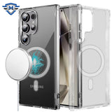 Metkase Thick Transparent [Magnetic Circle] Shockproof Hybrid Case In Slide-Out Package For Samsung S25 Ultra - Clear