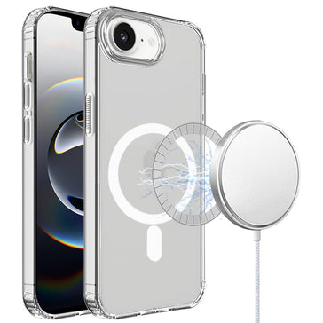 Premium True Transparent (Magnetic Circle) Shockproof Hybrid Case For iPhone 16E / Se4 / 17e - Clear