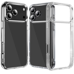HR Premium Pure Crystal Transparent Thick 2.0Mm Shockproof Chromed Buttons Case Cover For Iphone 18 Pro - Clear