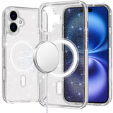 Premium Glitter Ultra [Magnetic Circle] Thick 3mm Transparent Hybrid Case For iPhone 17 - Clear