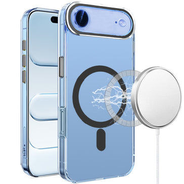 Premium Matching Clear Transparent Circle Design Case For iPhone 17 Air - Black