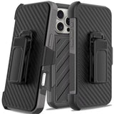 Premium Noble Lined Shockproof Dual Layer Hybrid Case For iPhone 16 Pro 6.3 Inch - Black/Grey