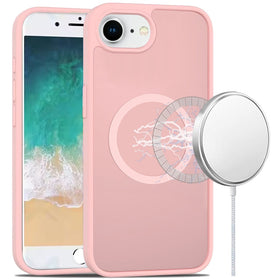 Premium [Magnetic Circle] Smooth Safe Matte Feel Hybrid Case For iPhone 16E / SE4 / 17e - Light Pink