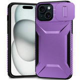 Premium Ultimate U Design Hybrid Case With Camera Window Covering For iPhone 15 - Purple