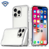 Metkase Colored Shockproof Transparent Hard Pc Tpu Hybrid Case Cover In Slide-Out Package For iPhone 16 Pro 6.3 Inch - Clear/Clear