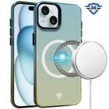 Metkase Colorful Toned Transparent [Magnetic Circle] Shockproof Hybrid Case For iPhone 15 - Colorful