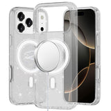 Premium Glitter Ultra [Magnetic Circle] Thick 3mm Transparent Hybrid Case For iPhone 17 Pro Max - Clear