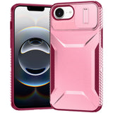 Premium Ultimate U Design Hybrid Case With Camera Window Covering for iPhone 16E (E Edition) / SE4 (2025) - Pink+Burgundy