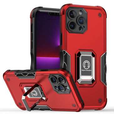 Premium Optimum Magnetic Ring Stand Hybrid Case Cover For iPhone 12 Pro Max 6.7 - Red