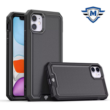 Metkase Rank Tough Strong Modern Fused Hybrid Case In Slide-Out Package For iPhone 15 Plus - Black