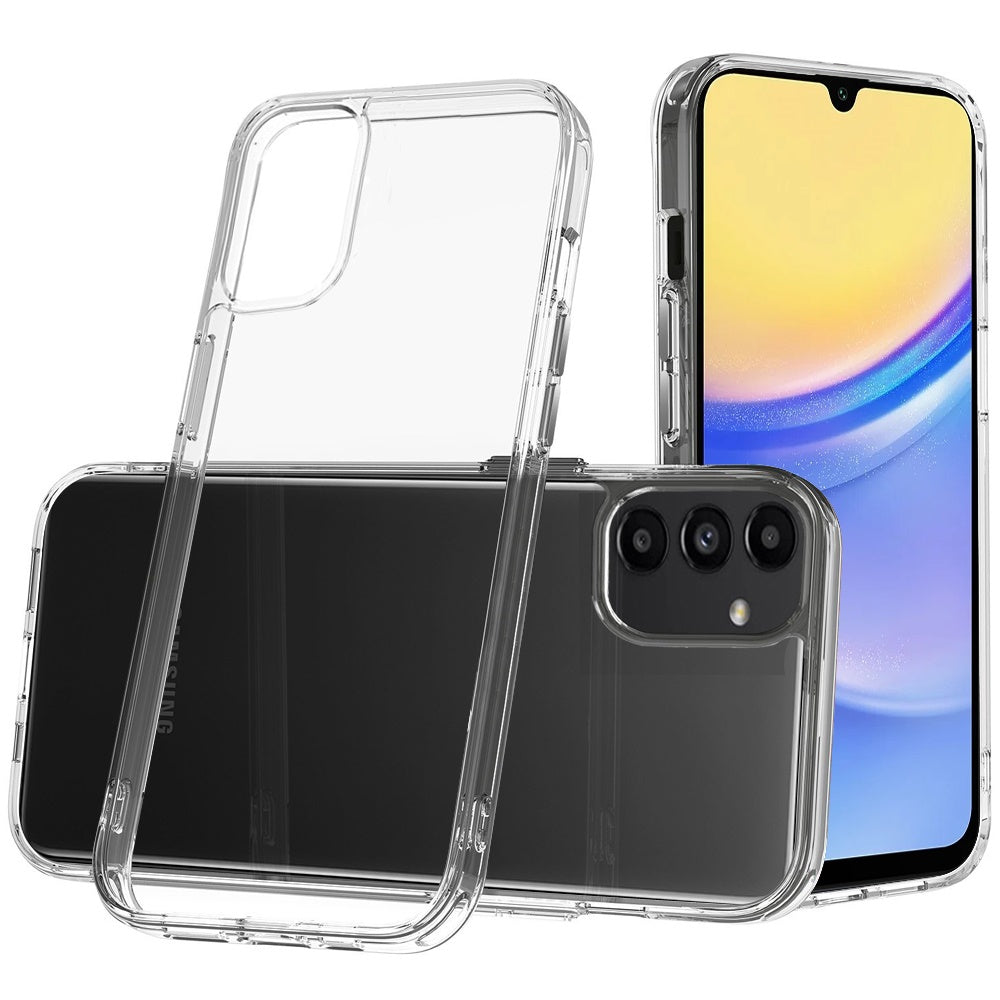 Premium Pure Crystal Transparent Thick 2.0Mm Shockproof Chromed Buttons Case Cover For Samsung A15 5G - Clear