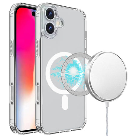 Premium True Transparent [Magnetic Circle] Shockproof Hybrid Case For iPhone 16 6.1 Inch - Clear