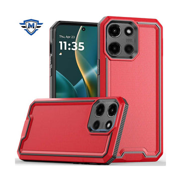 Metkase Rank Tough Strong Modern Fused Hybrid Case For Moto G Stylus 5G 2025 - Red