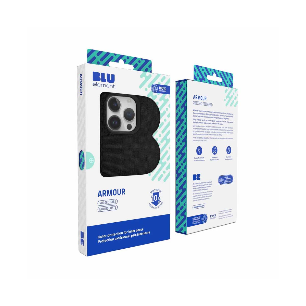 Blu Element Armour Rugged Magsafe Case For iPhone 16E/15/14/13 - Black