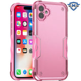 Metkase Exquisite Tough Shockproof Hybrid Case Cover In Slide-Out Package For iPhone 16 6.1 Inch - Pink