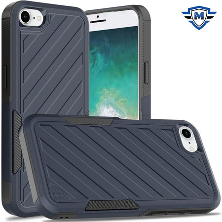 Metkase Noble Lined Shockproof Dual Layer Hybrid Case For iPhone 16E/SE4 (2025) - Blue/Black