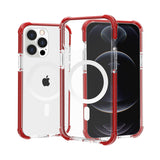 Premium Acrylic [Magnetic Circle] Tough 2.5mm Transparent Shockproof Hybrid Case For iPhone 15 - Red