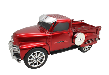 Max Power Pick Up Truck Style Portable Bluetooth Speaker With Front Flashing Lights - Red