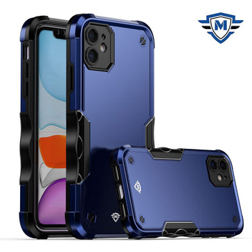 Metkase Exquisite Tough Shockproof Hybrid Case In Slide-Out Package For iPhone 15 - Dark Blue/Black