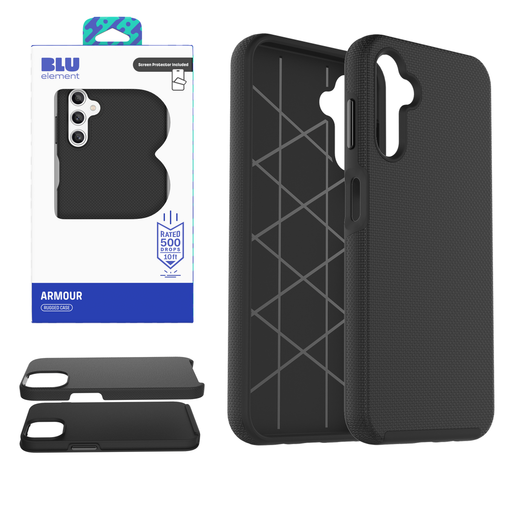 Blu Element Armour Rugged Case With Screen Protector For Samsung Galaxy A17 - Black