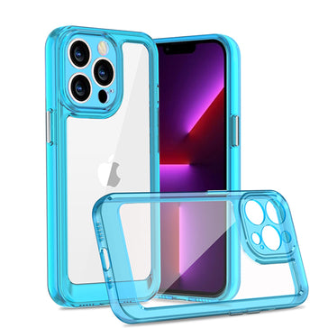 Premium Spacex Ultra Transparent Tone Case Cover For iPhone 15 - Blue