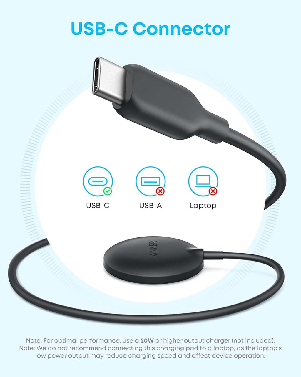 Anker 15W Qi2 Zolo Magnetic Wireless Charger Pad With Charger - Black