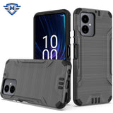 Metkase Strong Tough Metallic Design Hybrid Case In Slide-Out Package For Boost Celero SC 5G 2024 - Gray