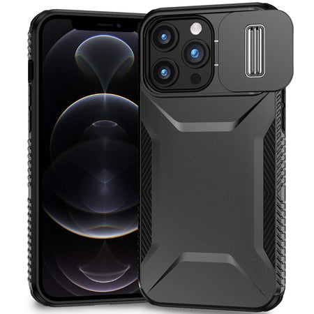 Premium Ultimate U Design Hybrid Case With Camera Window Covering For iPhone 12 Pro Max 6.7 - Black