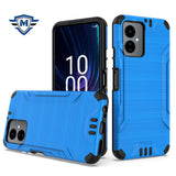 Metkase Strong Tough Metallic Design Hybrid Case In Slide-Out Package For Boost Celero Sc 5G 2024 - Blue