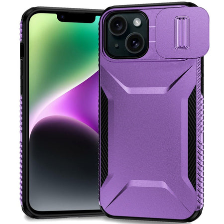 Premium Ultimate U Design Hybrid Case With Camera Window Covering For iPhone 13/14 - Purple