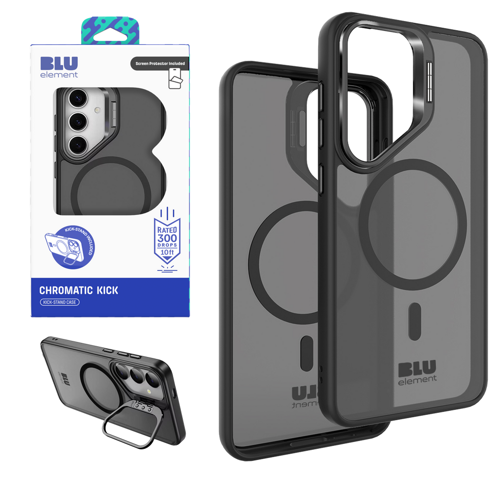 Blu Element Chromatic Kick Case W/ Magnets And Screen Protector For Samsung Galaxy S26 - Black
