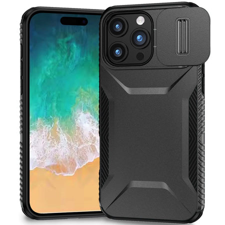 Premium Ultimate U Design Hybrid Case With Camera Window Covering For iPhone 16 Pro Max 6.9 Inch - Black