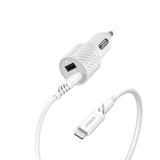 Otterbox 24W 2 Port USB-A Car Charger Kit W/ 1M USB-A To Lightning Cable - Cloud Dream