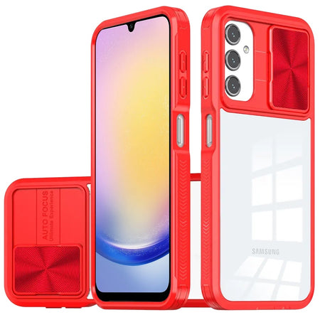 Premium Fusion Transparent Clear Hybrid Case Cover For Samsung A25 5G - Red