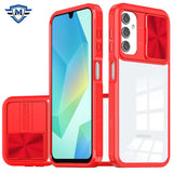 Metkase Fusion Transparent Clear Hybrid Case For Samsung A16 5G - Red