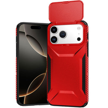 Premium Ultimate U Design Hybrid Case With Camera Window Covering For iPhone 17 Pro Max - Red