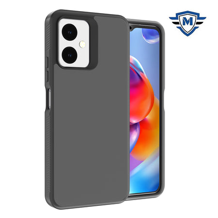 Metkase Dotted Edged Line Skin-Touch High Quality Hybrid Case In Slide-Out Package For Boost Celero Sc 5G 2024 - Black