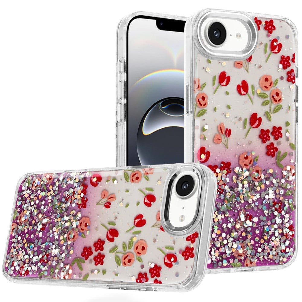 Premium Beautiful Epoxy Designs W/ Chrome Edges Case For iPhone 16E / SE4 (2025) - 5