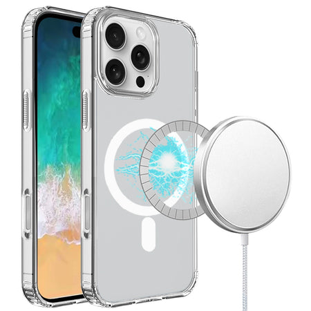 Premium True Transparent [Magnetic Circle] Shockproof Hybrid Case For iPhone 16 Pro Max 6.9 Inch- Clear