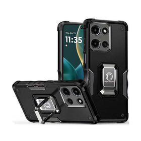 HR Premium Optimum Magnetic Ring Stand Hybrid Case Cover For Moto G Stylus 5G 2025/2026 - Black