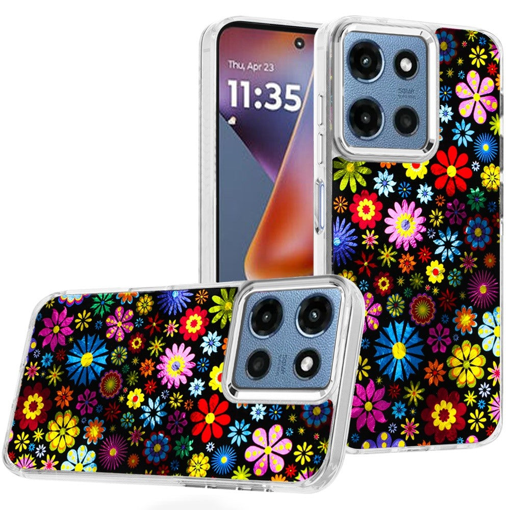 Premium Beautiful Epoxy Designs W/ Chrome Edges  Case For Moto G 5G 2025/2026 & Moto G Play 2026