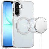 Premium Magnetic Circle Ring Transparent Premium Acrylic Case With Metal Buttons & Camera Raised Lip For Samsung A17 5G - Clear