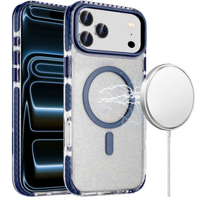 HR Premium Transparent Matching Color Magnetic Ring Hybrid Case For Iphone 18 Pro Max - Blue